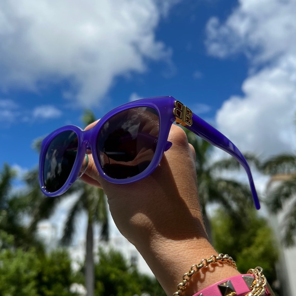 BALENCIAGA 57MM CAT EYE SUNGLASSES - BLUE/PURPLE - Picture 1 of 3